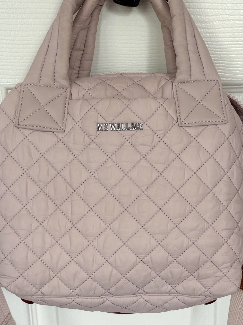 MZ Wallace Small Sutton Deluxe Tote Bag Crossbody Pale Pink - Picture 4 of 14